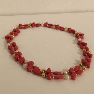 *SALE* Coral and Gold Necklace